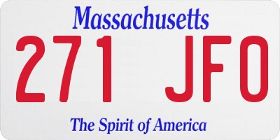 MA license plate 271JF0