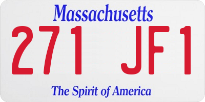 MA license plate 271JF1