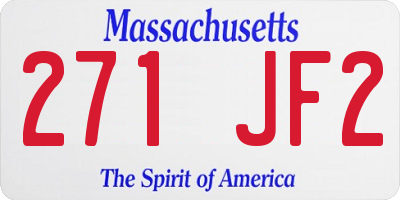 MA license plate 271JF2