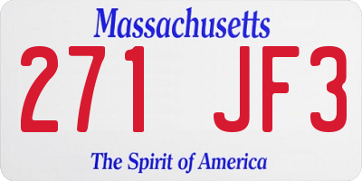 MA license plate 271JF3