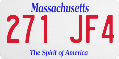 MA license plate 271JF4