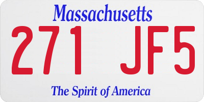 MA license plate 271JF5
