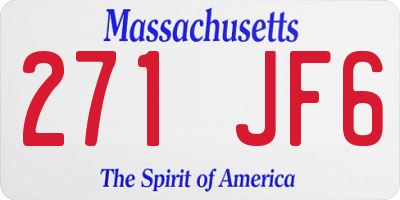 MA license plate 271JF6