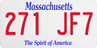 MA license plate 271JF7