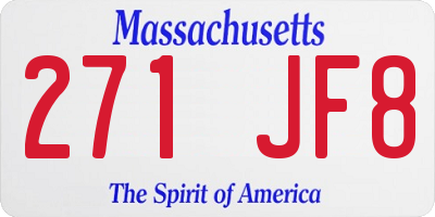 MA license plate 271JF8