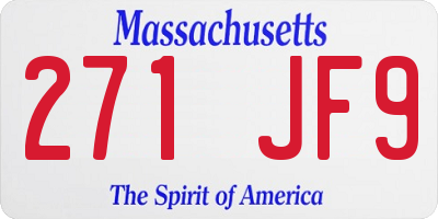 MA license plate 271JF9