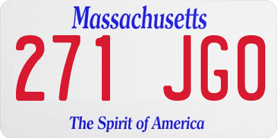 MA license plate 271JG0