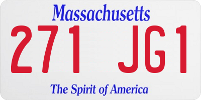 MA license plate 271JG1