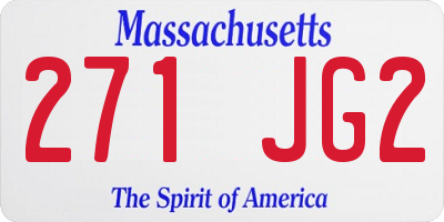 MA license plate 271JG2