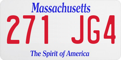 MA license plate 271JG4