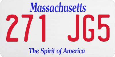MA license plate 271JG5