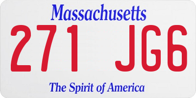 MA license plate 271JG6