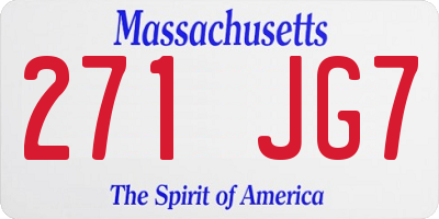MA license plate 271JG7