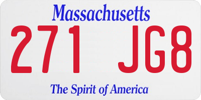 MA license plate 271JG8