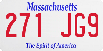 MA license plate 271JG9