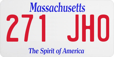 MA license plate 271JH0