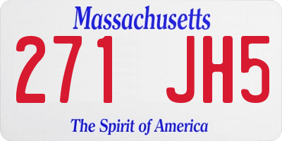 MA license plate 271JH5