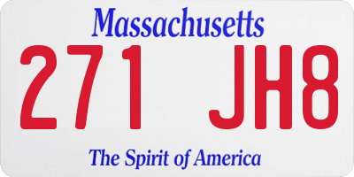 MA license plate 271JH8