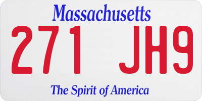 MA license plate 271JH9