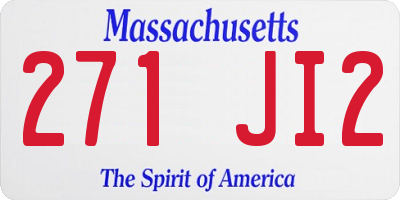 MA license plate 271JI2