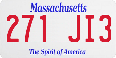 MA license plate 271JI3