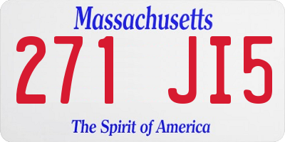 MA license plate 271JI5