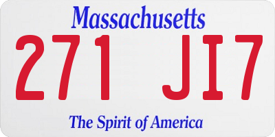 MA license plate 271JI7