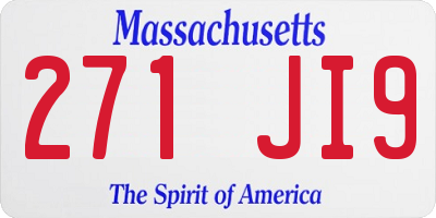 MA license plate 271JI9