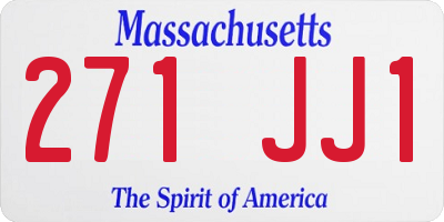 MA license plate 271JJ1