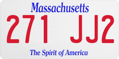 MA license plate 271JJ2