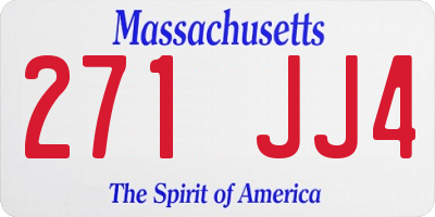MA license plate 271JJ4