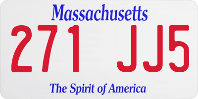 MA license plate 271JJ5