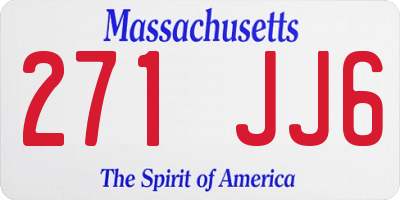 MA license plate 271JJ6