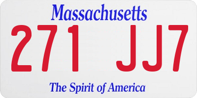 MA license plate 271JJ7