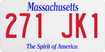 MA license plate 271JK1