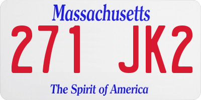 MA license plate 271JK2