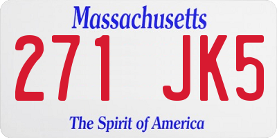 MA license plate 271JK5