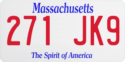 MA license plate 271JK9