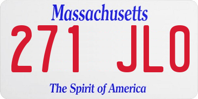 MA license plate 271JL0