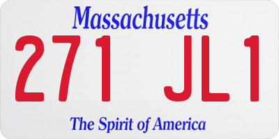MA license plate 271JL1