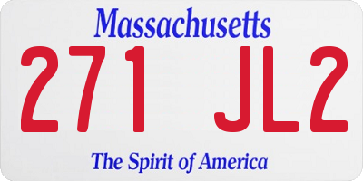MA license plate 271JL2