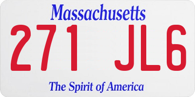 MA license plate 271JL6