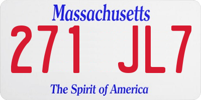 MA license plate 271JL7