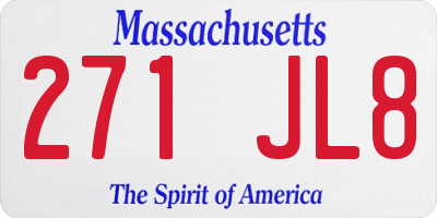 MA license plate 271JL8