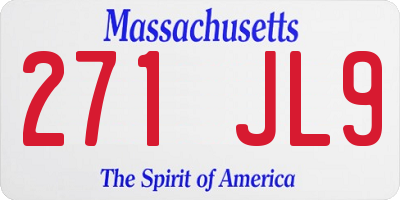 MA license plate 271JL9