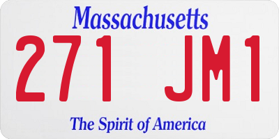 MA license plate 271JM1