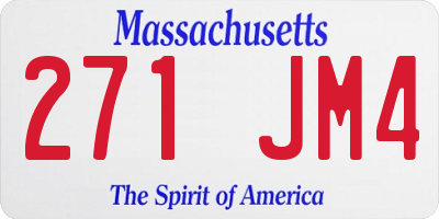 MA license plate 271JM4