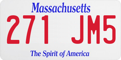 MA license plate 271JM5