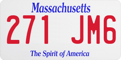 MA license plate 271JM6