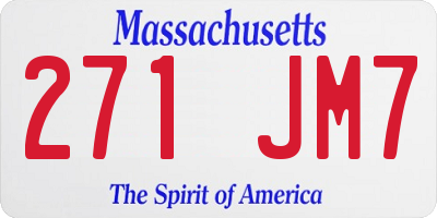 MA license plate 271JM7